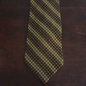 Alcione Black and Tan Check Silk Necktie